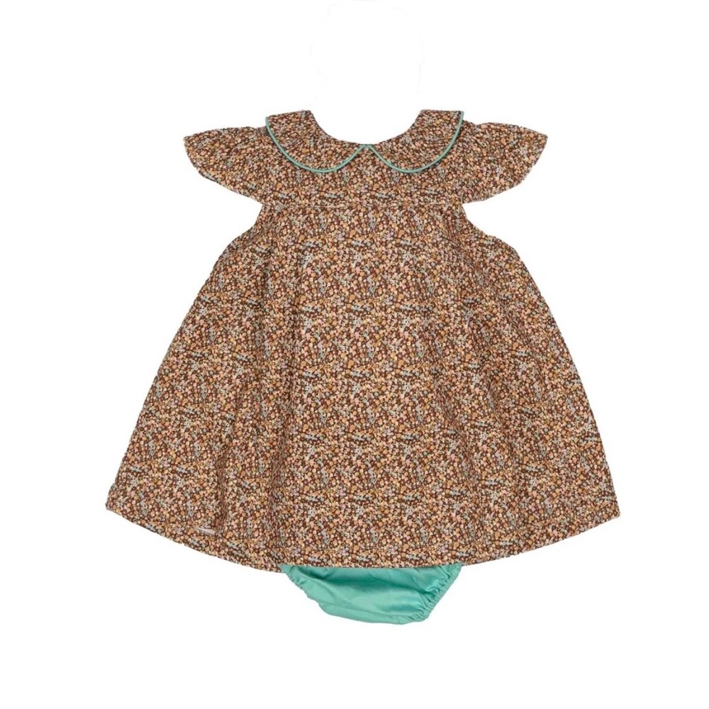 NWT The Oaks Apparel Co. Bella Floral Brown Corduroy Bloomer Set Sz 4 $50+